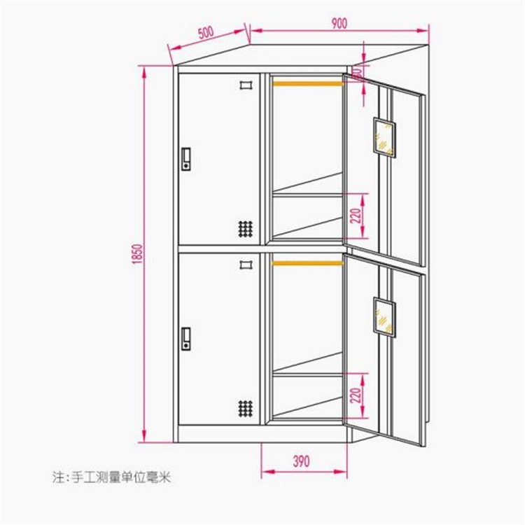 承德三门更衣柜铁皮更衣柜定制