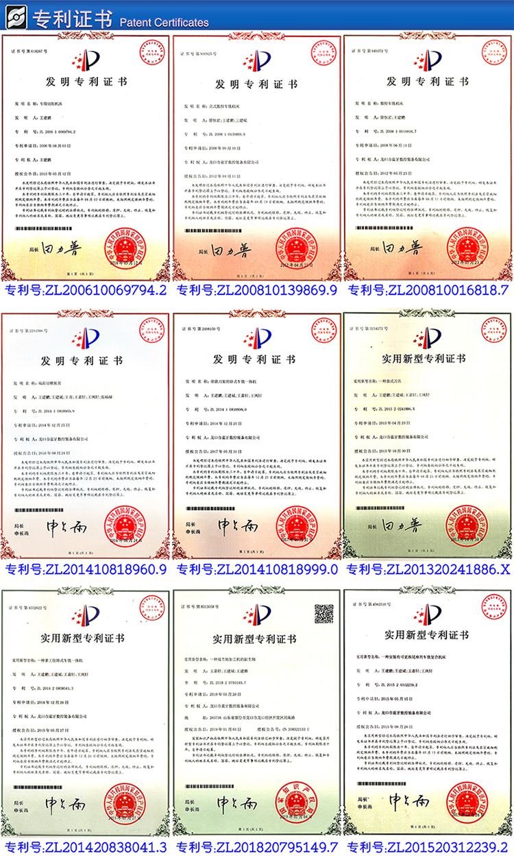CXFK-W50XW全自动车方机所获国家专利 CXFK-W50XW全自动车方机所获国家专利