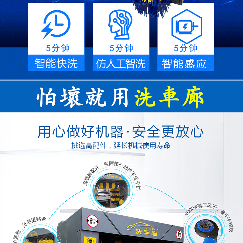 处理仿形刷洗洗车机​自动分合刷子耐用