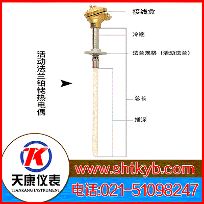 WRE2-330活动法兰式热电偶诚信上海自动化仪表三厂