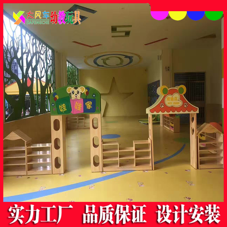 西宁幼儿园原木四层推拉床