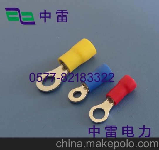 紫銅 批發(fā)供應(yīng)圓形預(yù)絕緣端頭RV3.5-4冷壓端子OT型 接線鼻子圖片