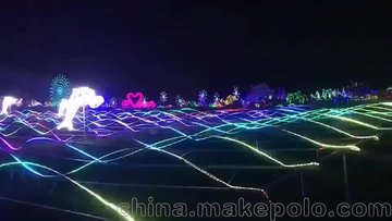 2019贵州灯光节 梦幻灯光秀 海浪造型灯 滴胶海豚造型灯