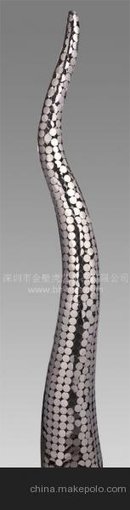 遼寧休閑會所藝術(shù)裝飾不銹鋼圓片鹿角抽象雕塑擺件藝術(shù)品圖片
