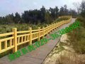 西安水泥仿木艺术围栏，GRC构件，河堤护栏