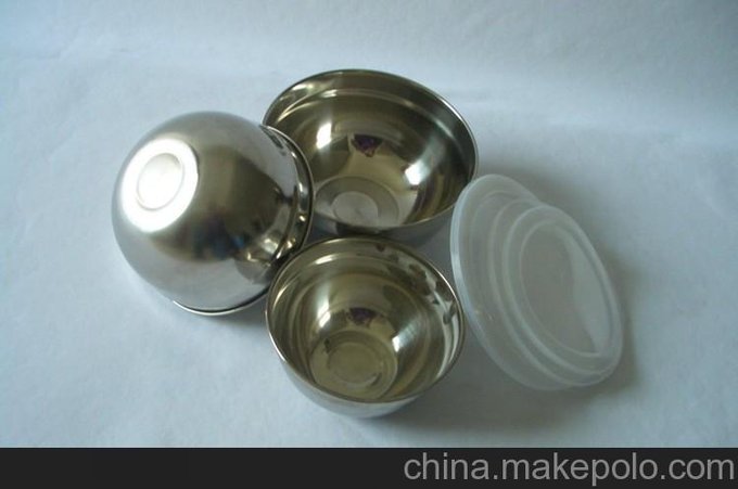 3件套禮品套裝推薦 不銹鋼圓形保鮮飯碗沙拉碗圖片