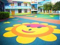 幼儿园室外彩色EPDM塑胶活动地面铺设
