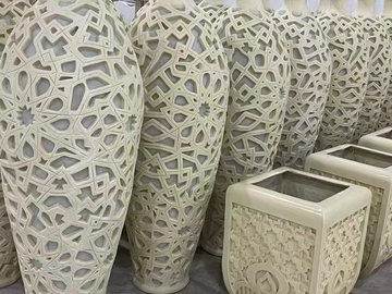 鎏芳雕塑DS404人造砂巖透光花瓶