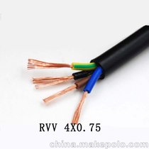 金环宇电线电缆RVV4x0.75平方圆护套软线控制线四芯电源线