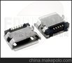 MICRO 5Pin B型母座 外壳两脚插5.9mm有柱