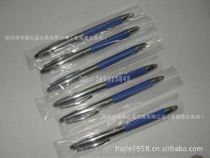 供應(yīng)筆，禮品金屬對筆，廠家直銷外包PU皮質(zhì)車線筆管禮品對筆圖片
