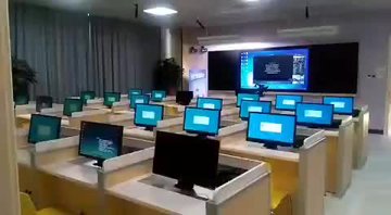 语音教室屏风升降电脑桌托福雅思培训考试屏风隐藏式电脑桌