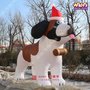 雪橇狗卡通气模 充气圣诞狗狗 圣诞节商场广场美陈景观装饰道具