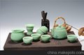 龙泉青瓷 佳韵提梁茶具套装 居家茶具批发 陶瓷功夫茶具礼品定制