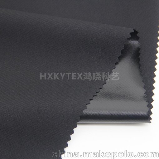 熱銷(xiāo)粗斜紋尼龍四面彈貼黑膜 90%尼龍10%氨綸彈力面夾克上衣面料圖片