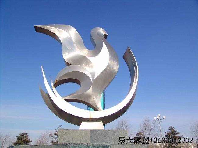 石家庄雕塑 不锈钢鸽子雕塑工艺品图片