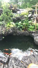 英德石 英石假山制作案例 园林风景假山 流水假山