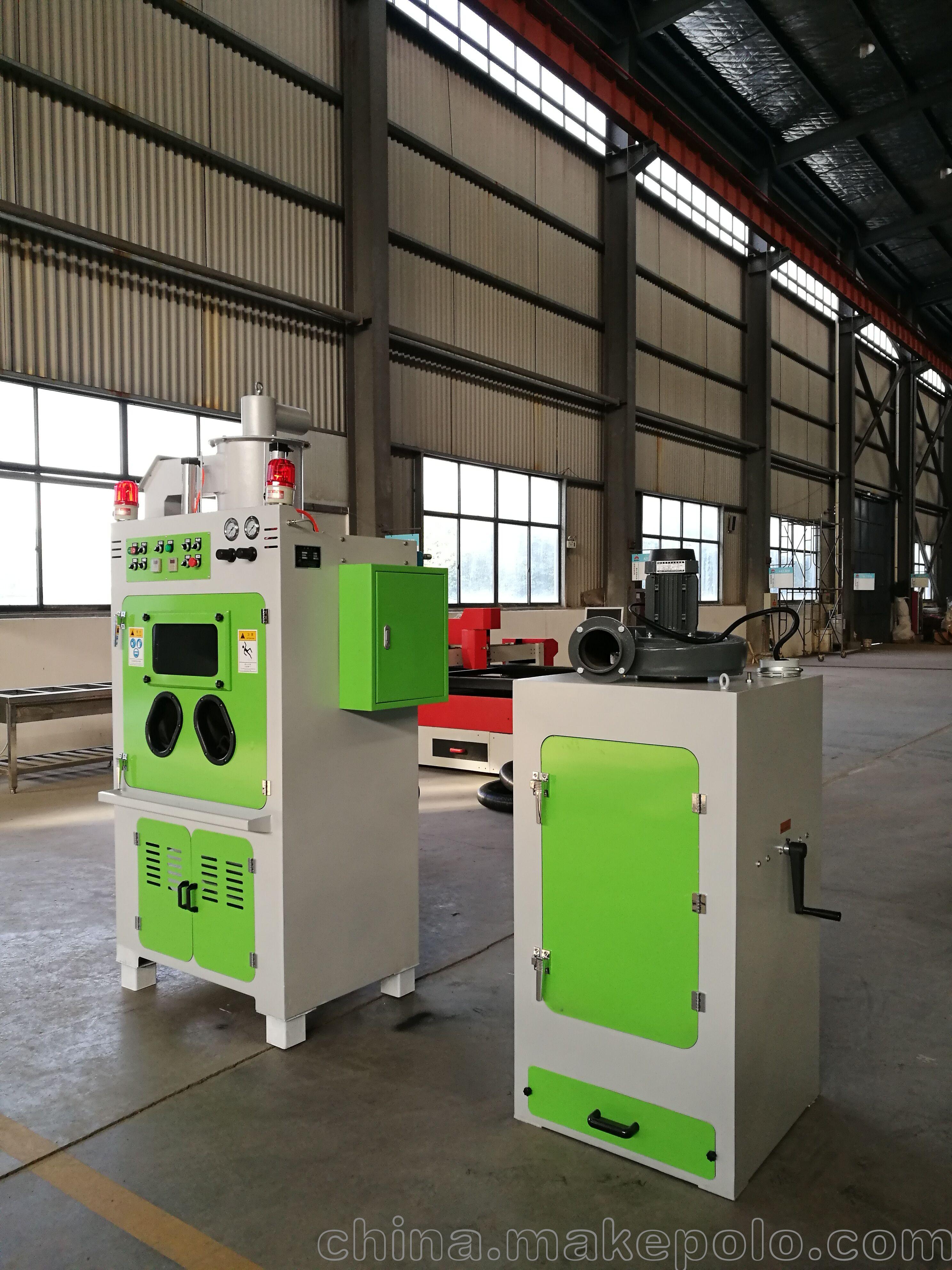 浙江嘉興滾筒噴砂機設備，雙槍滾藍噴砂機