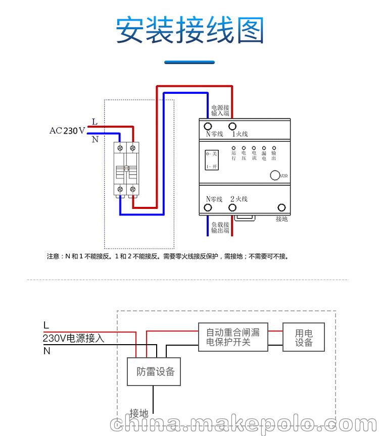 2 正确接线后打开面板上的红色开关,3-5秒接通电源,自动重闸,运行灯