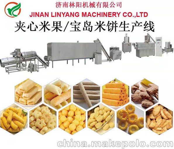 膨化食品夾心米果生產(chǎn)設備-林陽(yáng)機械圖片