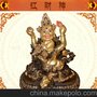 顺圆盛 高端手工 仿古纯铜半鎏金 红财神