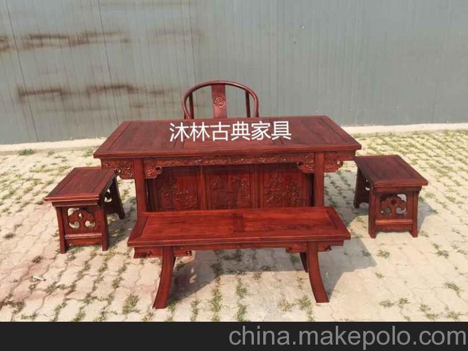武邑明清古典家具老榆木茶桌將軍茶桌茶臺圖片