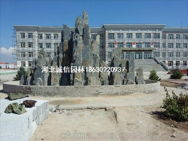 供應侯馬千層石假山施工_假山設計制作廠家_仿真塑石假山假樹施工圖片