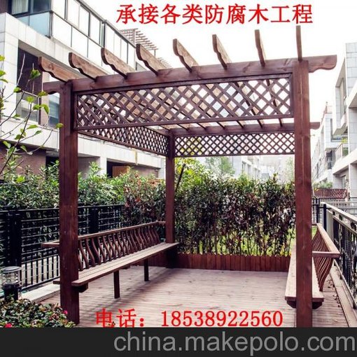 廠家熱銷河南防腐木花架 河南防腐木花架價(jià)格  防腐木廊架走廊 河南花架圖片