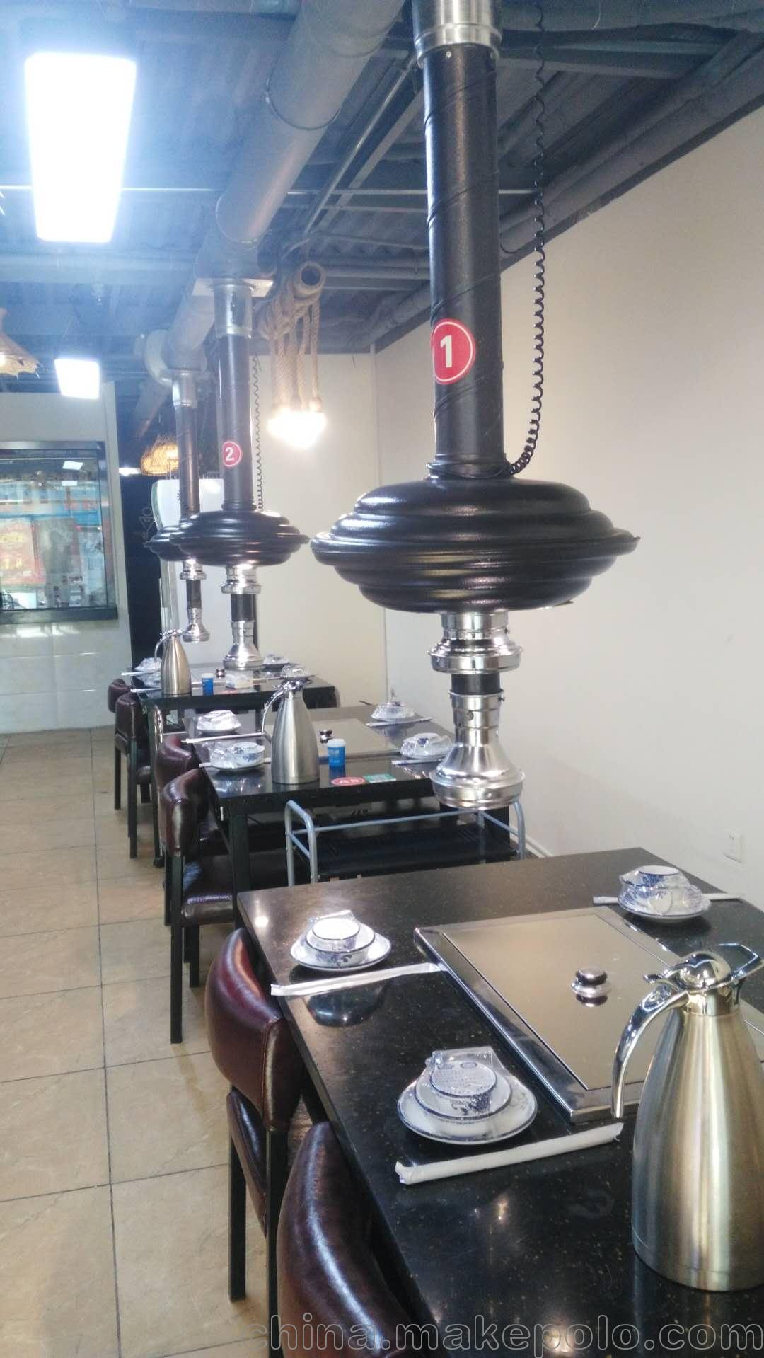 香洲韩式烧烤店,排烟烧烤桌自带排烟机,设备配套设计安装