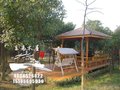 苏州东易俄罗斯防腐木构架水车凉亭木屋