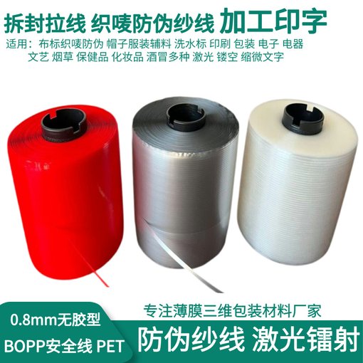 單金線 單銀激光鐳射防偽線 服裝輔料嘜頭 三維包裝薄膜口香糖圖片
