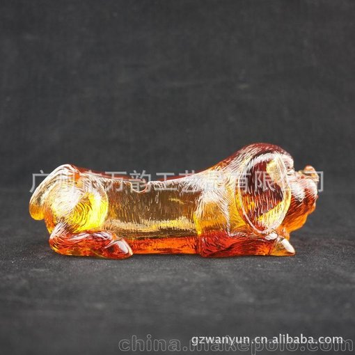 美麗琉璃工藝品 實(shí)用系列 琉璃煙灰缸 琉璃狗圖片