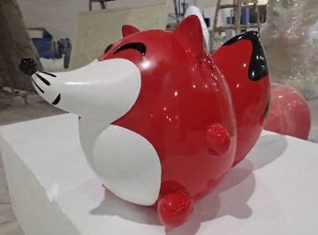 园林雕塑小品玻璃钢卡通狐狸定制