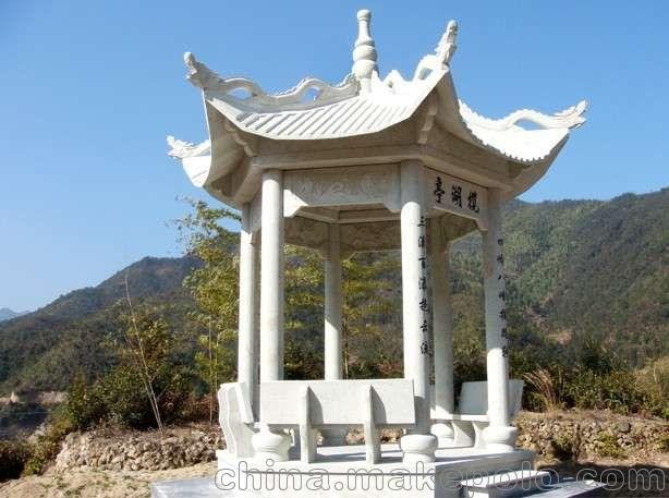 雙層六角涼亭 花崗巖精雕石亭子 石亭子生產(chǎn)廠家圖片