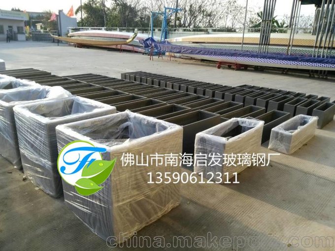 广东南海启发 玻璃钢花盆 园林绿化 户外花盆 室内户外 来图加工图片_1