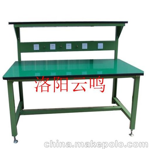 工作臺，不銹鋼冷軋鋼，靜電桌面帶抽屜帶燈架洛陽云鳴圖片