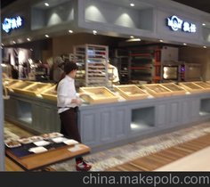 供应杭州惠利2层12盘新款不锈钢玻璃中岛面包展示柜