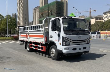 南昌東風D9，6.8米黃牌氣瓶運輸車，危險品倉欄，平板生產(chǎn)廠家