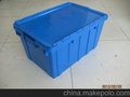 塑料周转箱斜插式带盖物流箱注塑箱 标准防尘物流箱 周转箱