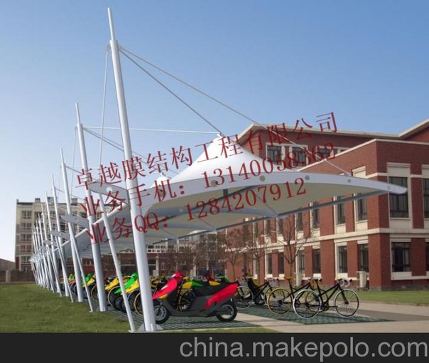 衡水膜結構汽車(chē)車(chē)棚 自行車(chē)棚圖片