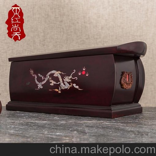 紅尚天 壽棺 紅木骨灰盒 實(shí)木壽盒 精品小棺材 廠家直銷圖片