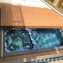 博睿品牌自动轨道防尘泳池盖AGH-018 泳池保温盖全遥控设置