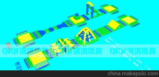 水上闖關競速氣模玩具賽道WG-3266-b