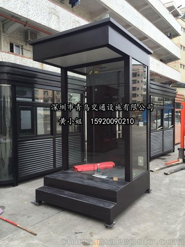 玻璃崗亭/保安站崗崗亭/小區物業(yè)值班室/門(mén)衛房/鋼化玻璃亭圖片