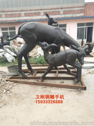 鑄銅鹿，銅雕鹿，銅雕動(dòng)物，動(dòng)物雕塑廠圖片