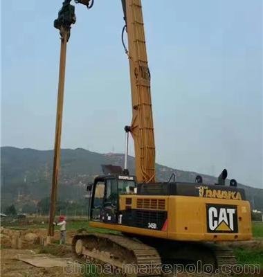 15米卡特345挖掘機打樁臂打樁機打拔鋼板樁打樁臂挖掘機圖片