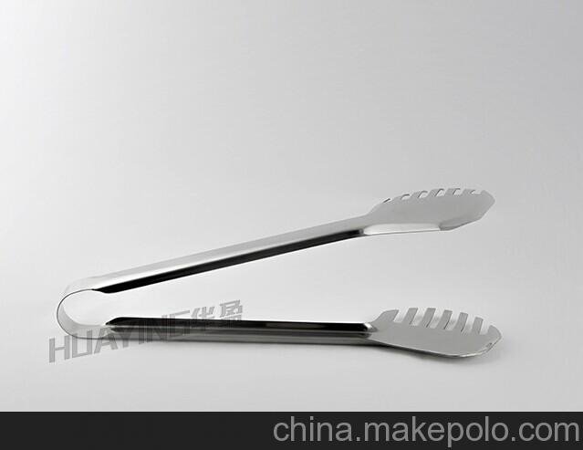 廠家直銷華盈高檔無磁加厚不銹鋼食物夾西餐意粉夾正意食品夾圖片