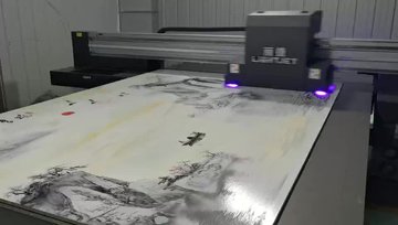 丽捷LJ-2036石材大板UV喷墨打印机加工现场实拍