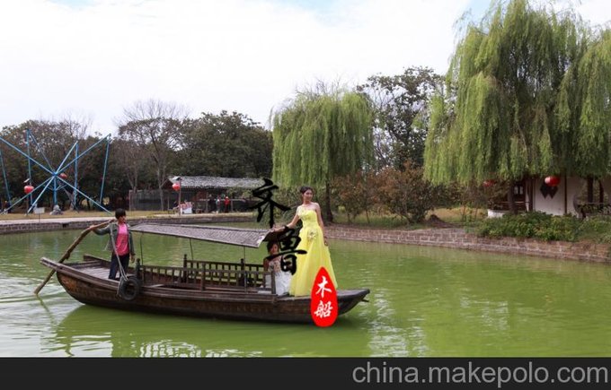 仿古色木船制造廠(chǎng)家 景觀(guān)單篷船圖片