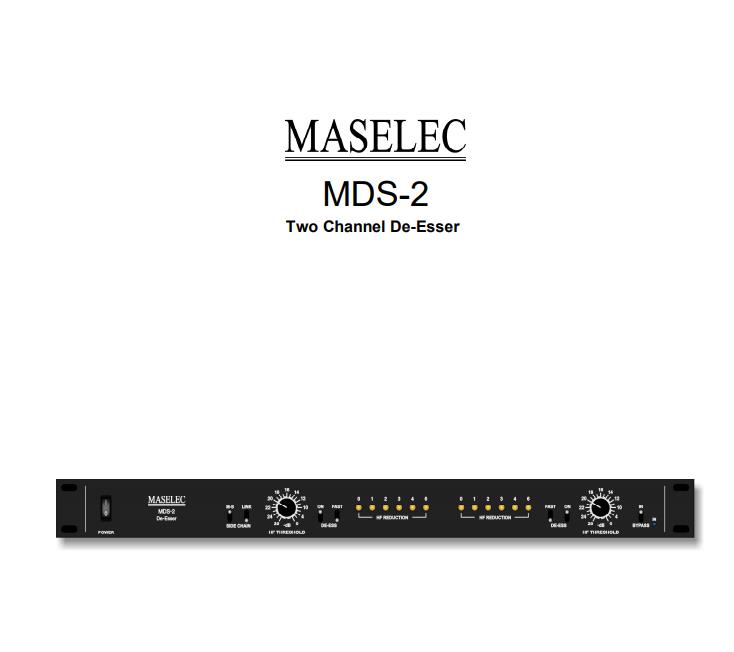 Maselec MDS-2 雙通道De-Esser齒音消除器